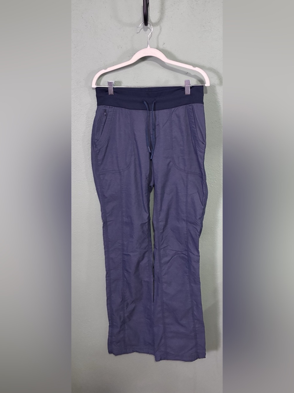 The North Face Women’s M Lightweight Hiking Travel Pants Blue Gray Drawstring